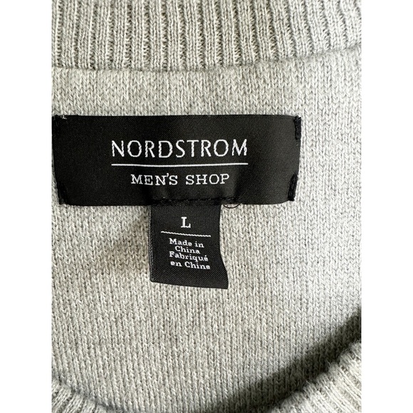 Nordstrom Men’s Henley Sweater Wool Blend Gray Size Large 3 Buttons Quite Luxury - Picture 4 of 5